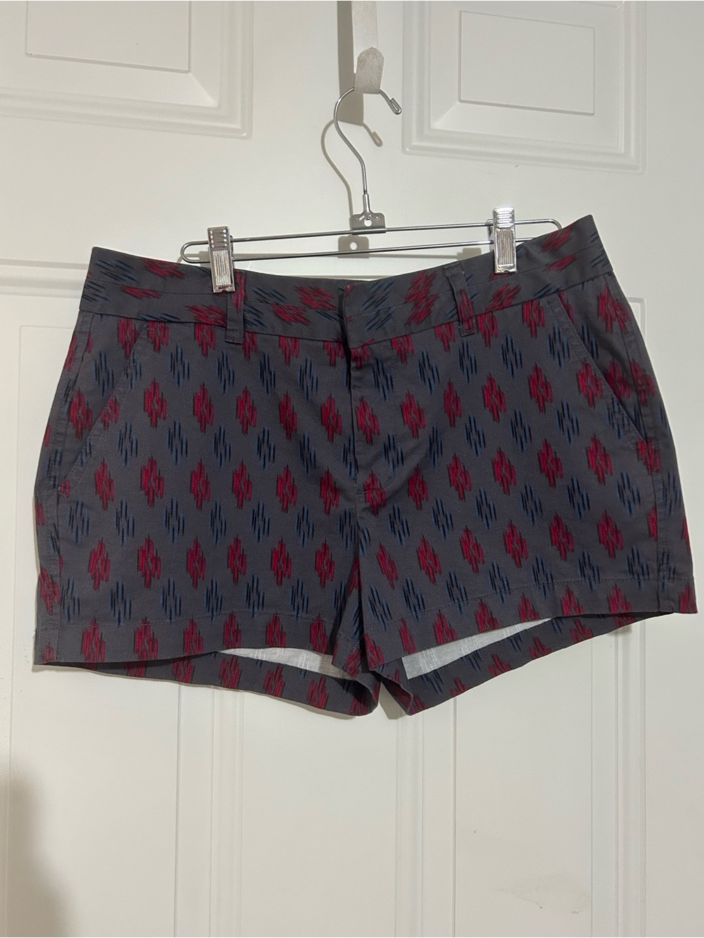 GAP Gray Shorts with Red and Navy Ikat Motif